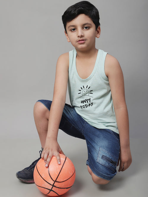 Boys Happy Today Regular Fit Vest