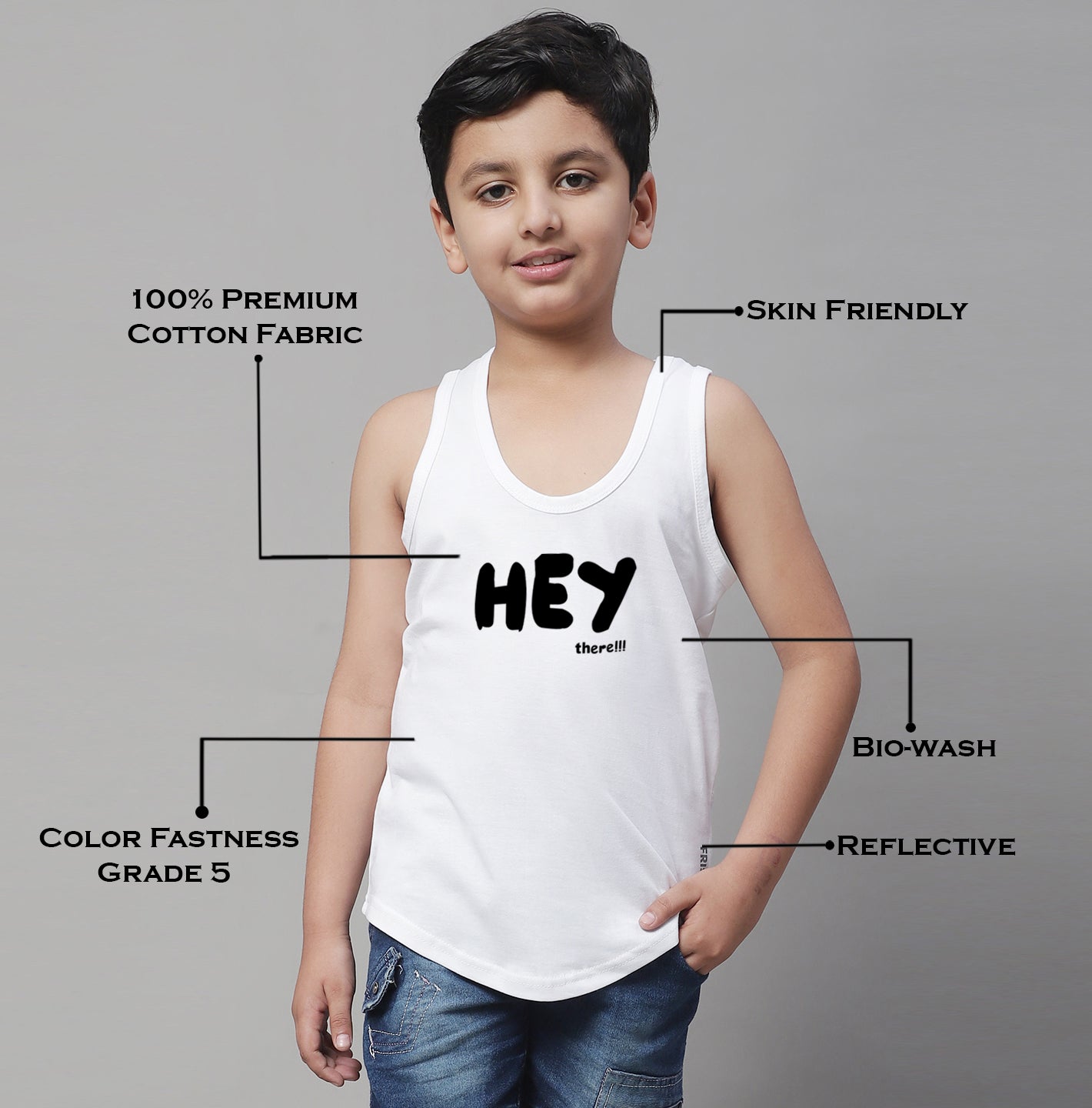 Boys Hey Regular Fit Printed Vest - Friskers