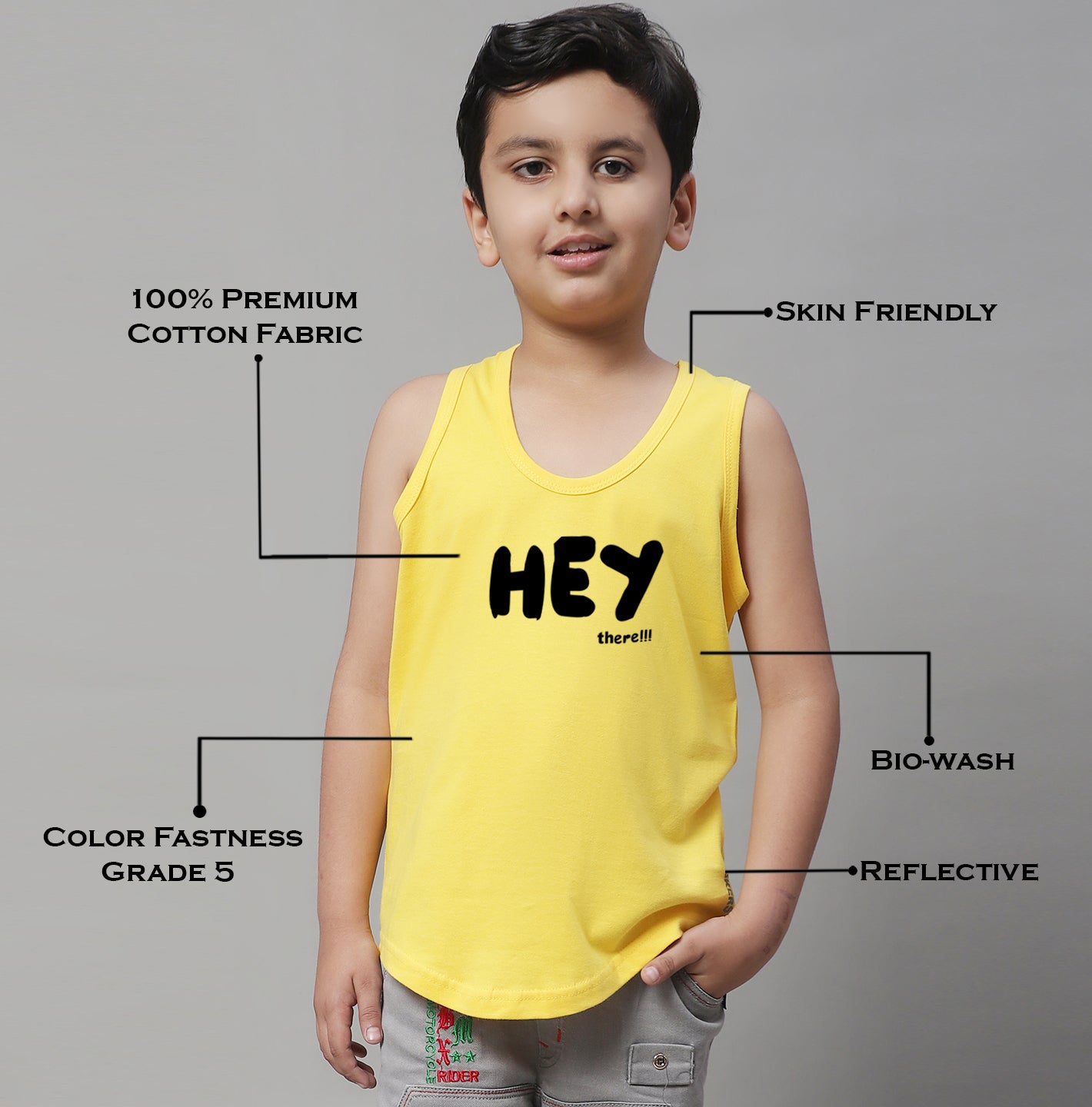 Boys Hey Regular Fit Printed Vest - Friskers