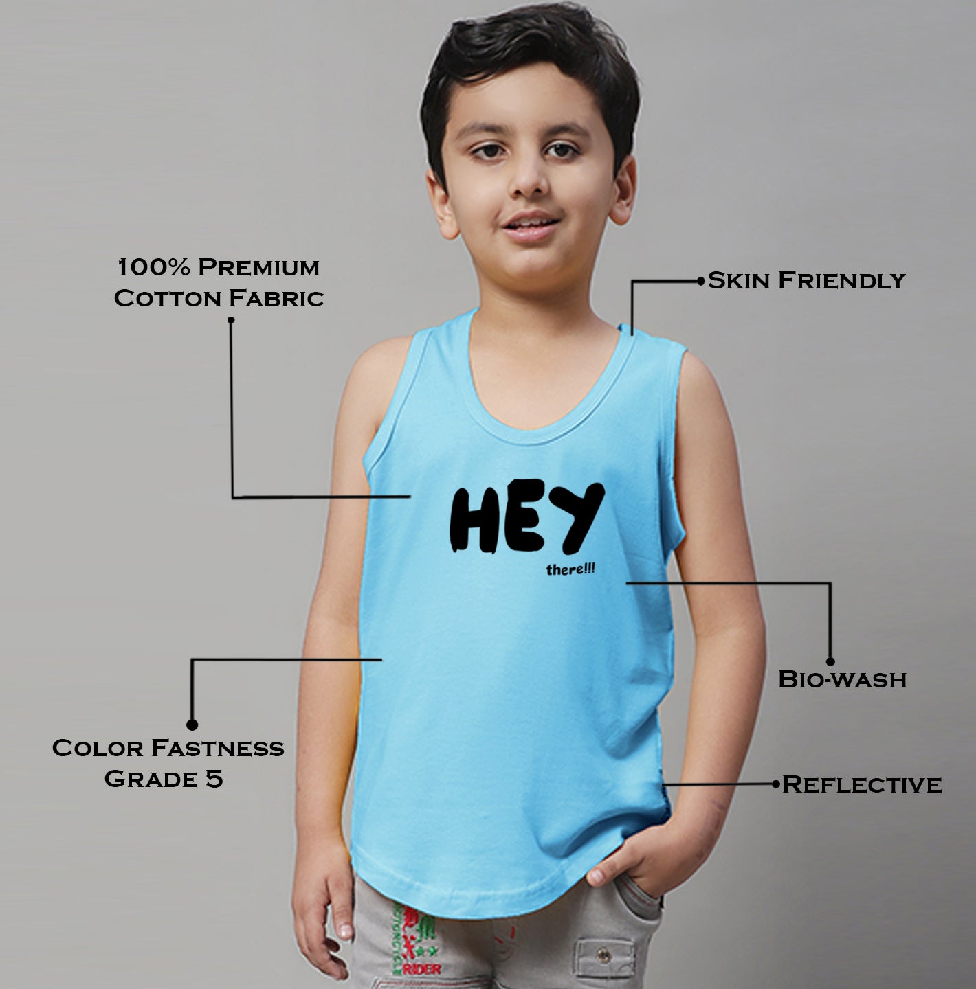 Boys Hey Regular Fit Printed Vest - Friskers