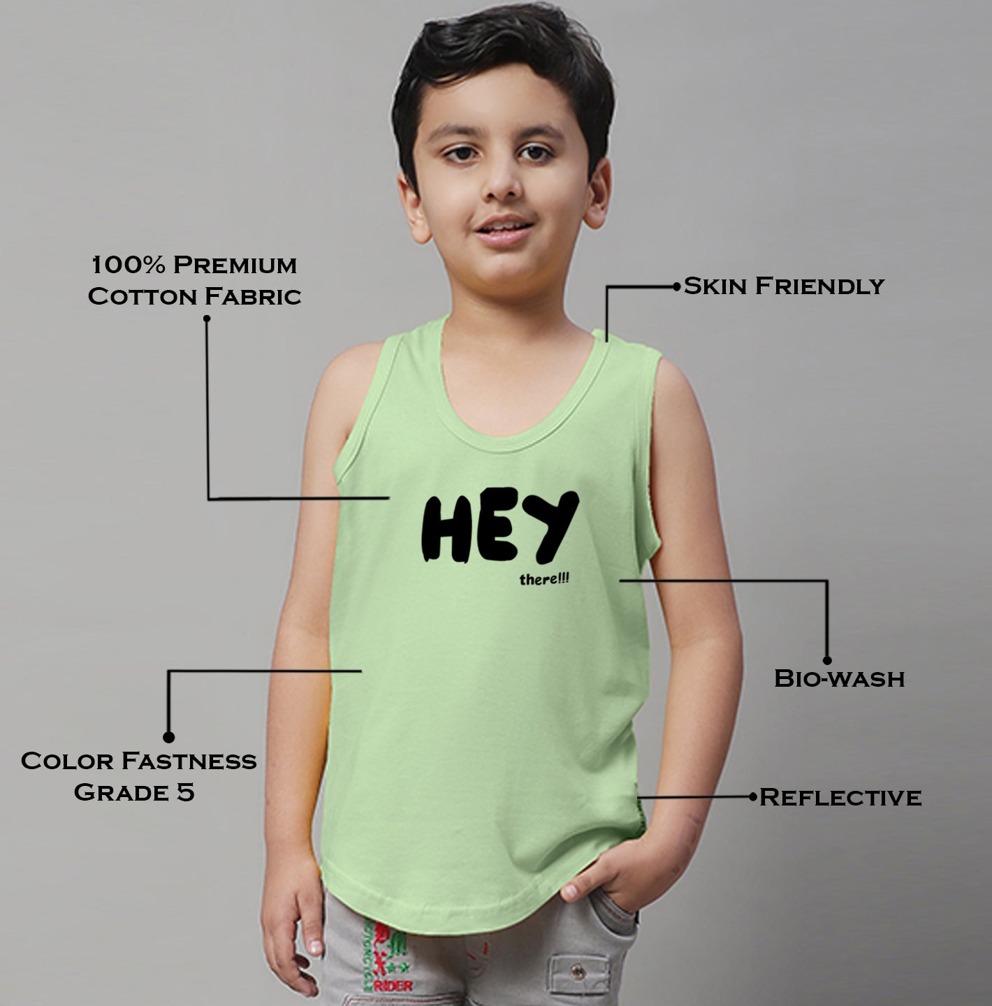 Boys Hey Regular Fit Printed Vest - Friskers