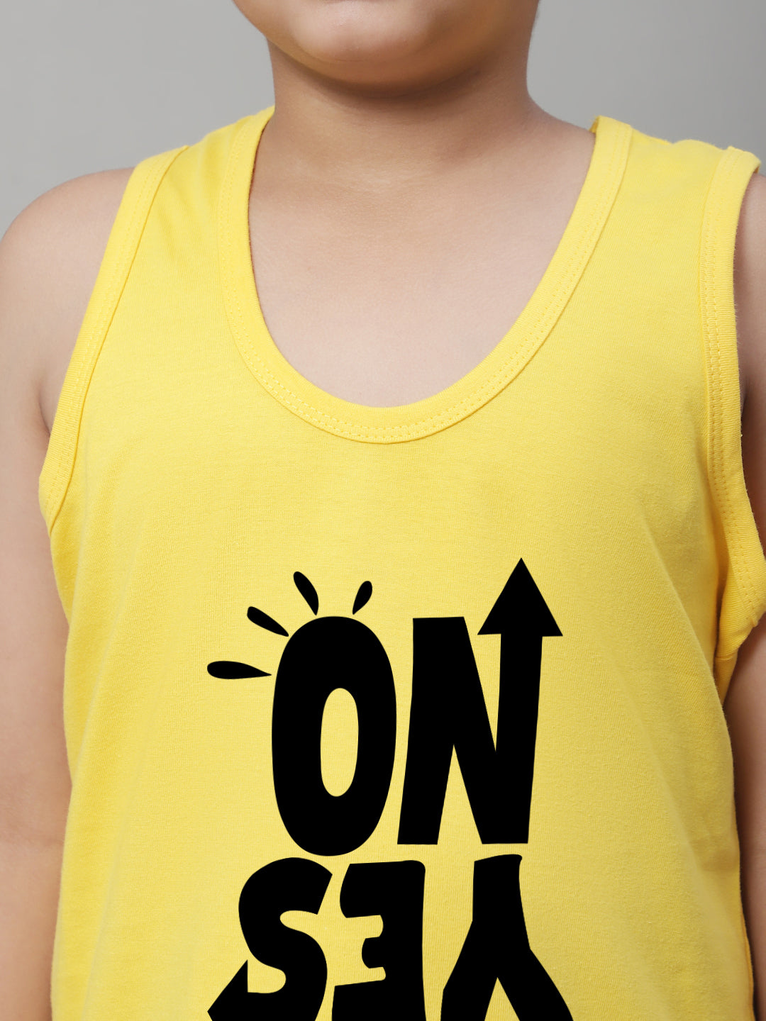 Kids Yes No Pure Cotton Regular Fit Vest - Friskers