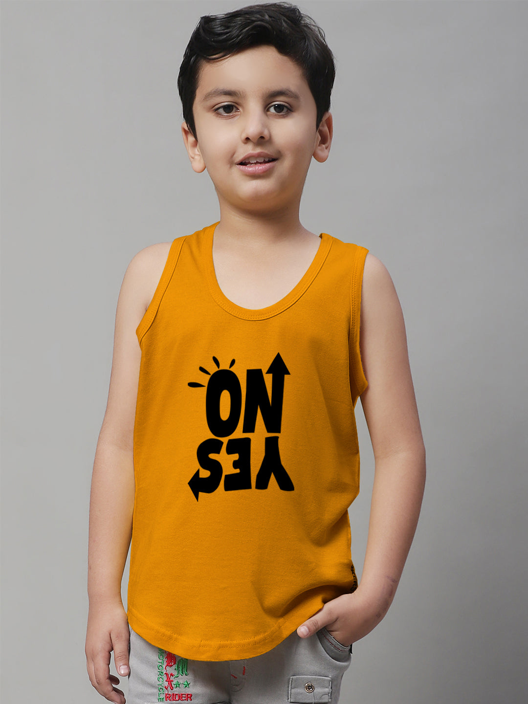 Kids Yes No Pure Cotton Regular Fit Vest - Friskers