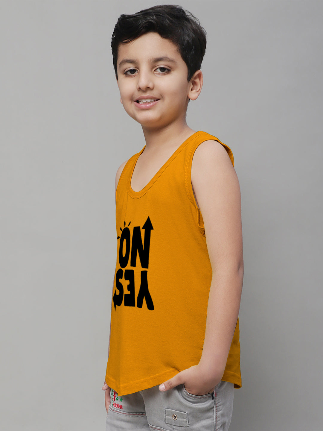 Kids Yes No Pure Cotton Regular Fit Vest - Friskers