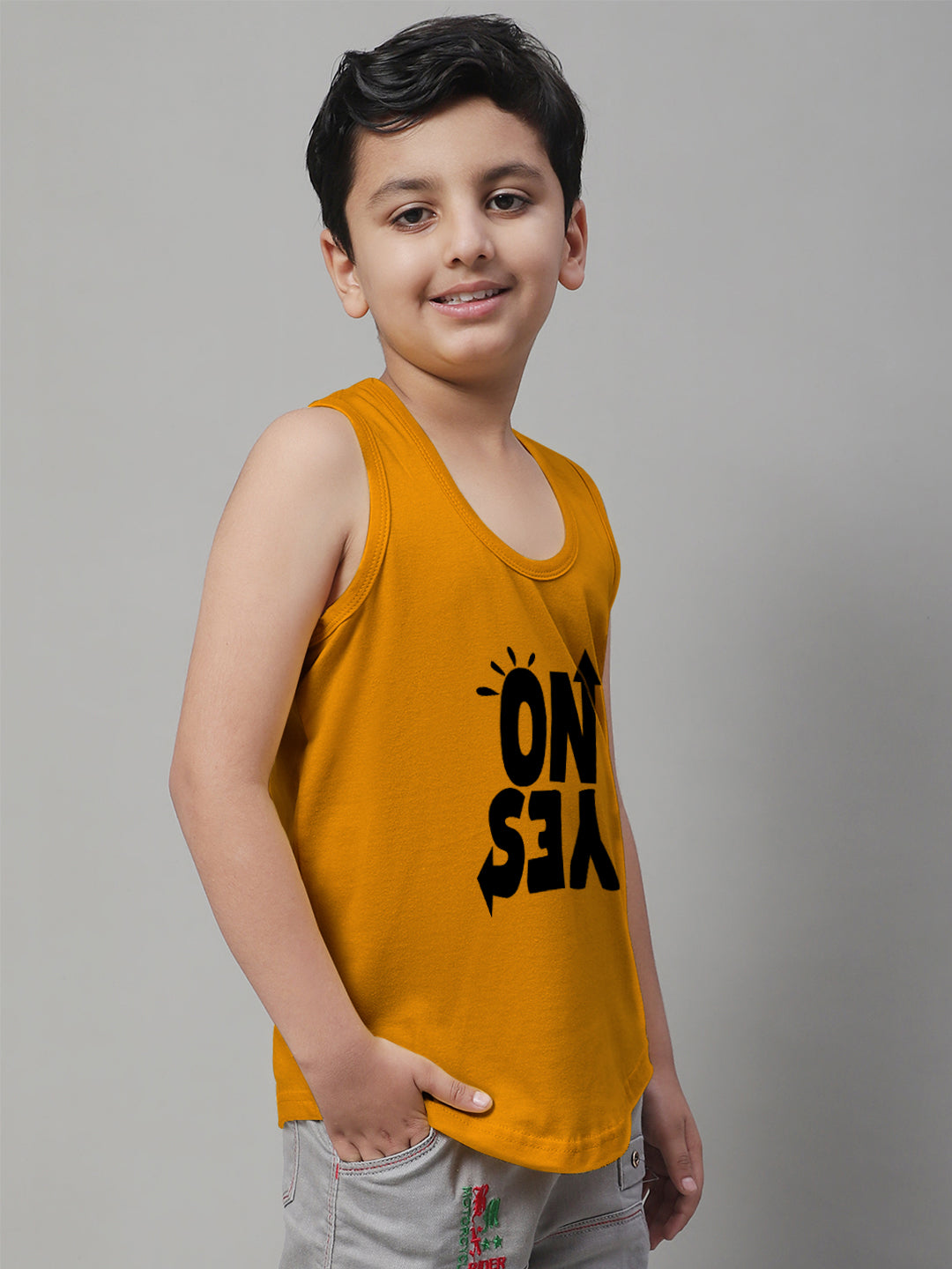 Kids Yes No Pure Cotton Regular Fit Vest - Friskers