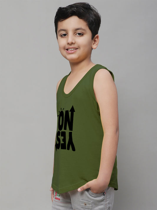 Kids Yes No Pure Cotton Regular Fit Vest - Friskers