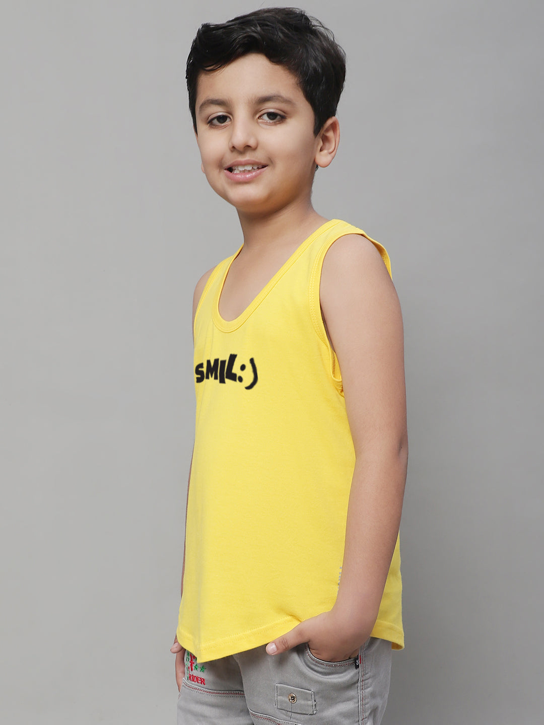 Kids Smile Pure Cotton Printed Regular Fit Vest - Friskers