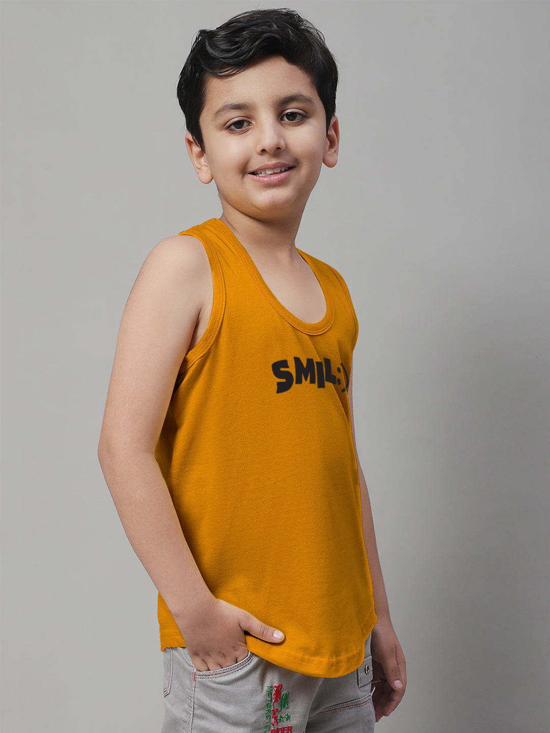 Kids Smile Pure Cotton Printed Regular Fit Vest - Friskers