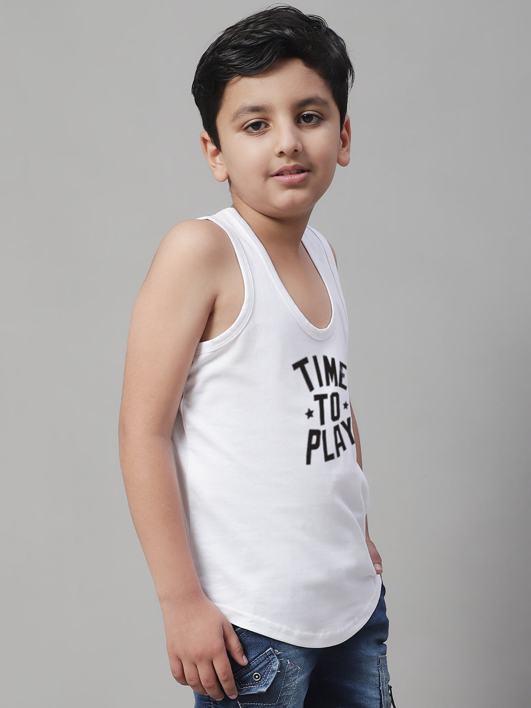 Kids Time To Play Pure Cotton Regular Fit Vest - Friskers