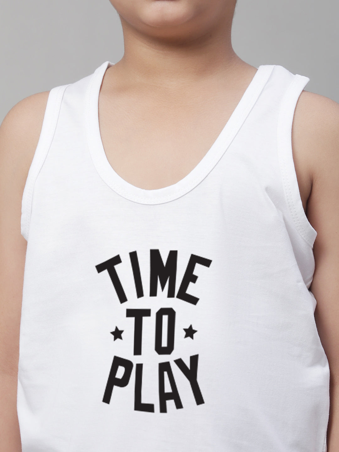 Kids Time To Play Pure Cotton Regular Fit Vest - Friskers