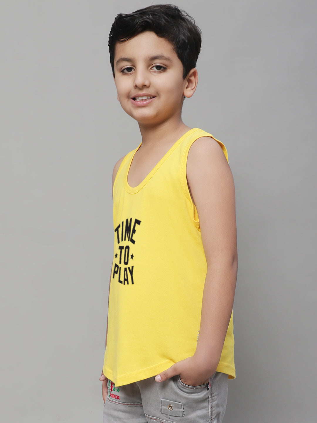 Kids Time To Play Pure Cotton Regular Fit Vest - Friskers