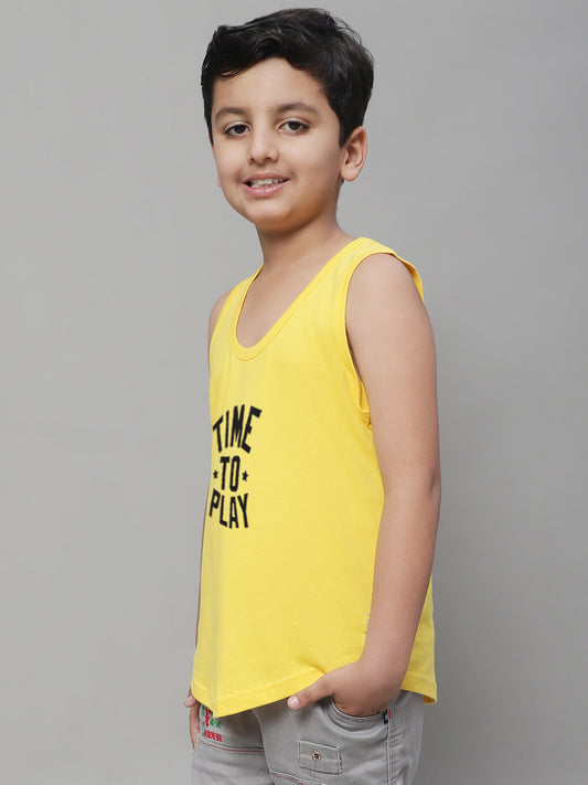 Kids Time To Play Pure Cotton Regular Fit Vest - Friskers