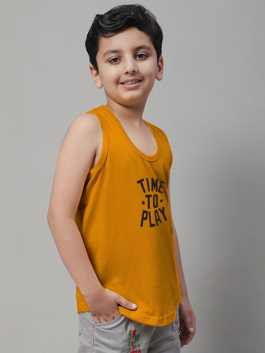 Kids Time To Play Pure Cotton Regular Fit Vest - Friskers