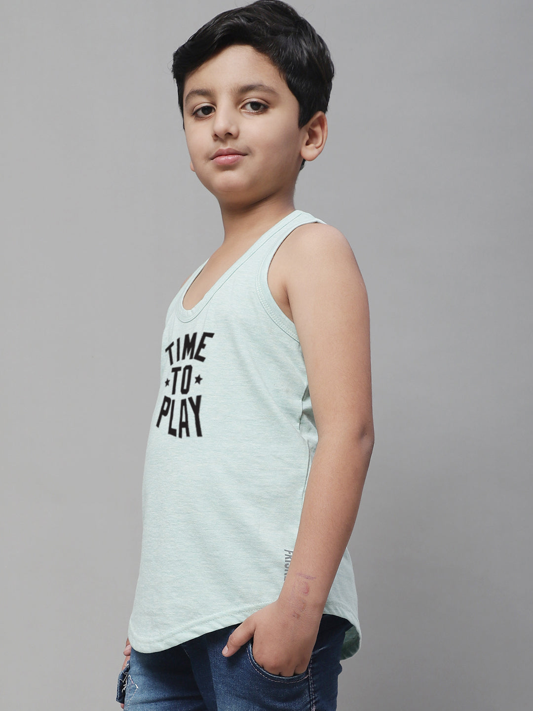 Kids Time To Play Pure Cotton Printed Vest - Friskers
