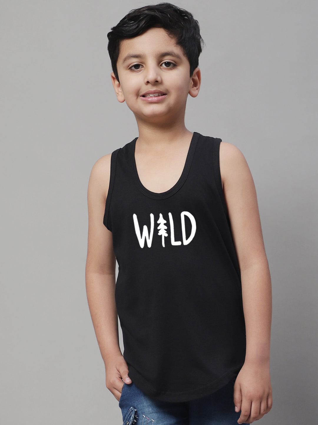 Kids Wild Pure Cotton Regular Fit Printed Vest - Friskers