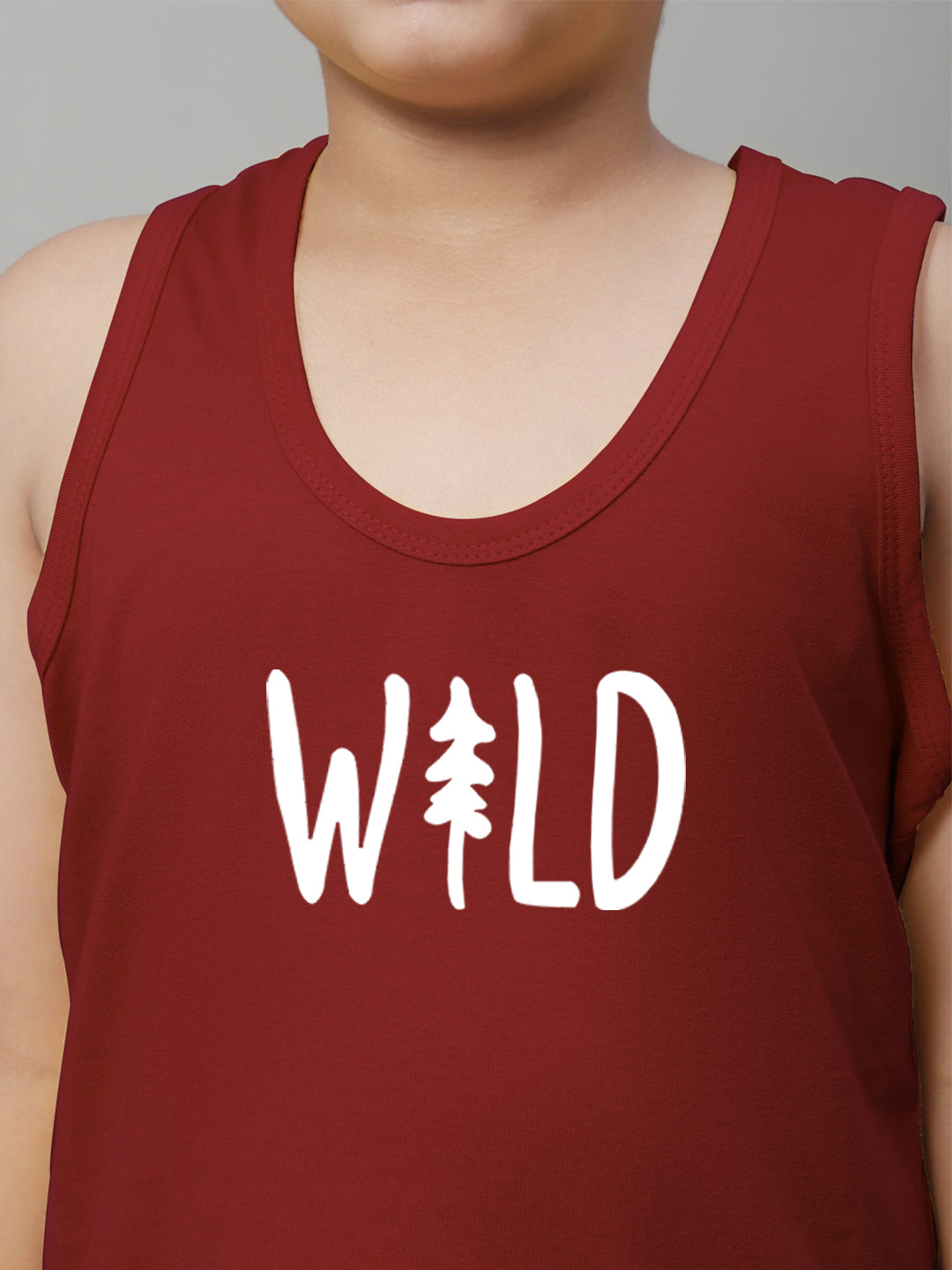 Kids Wild Pure Cotton Regular Fit Printed Vest - Friskers