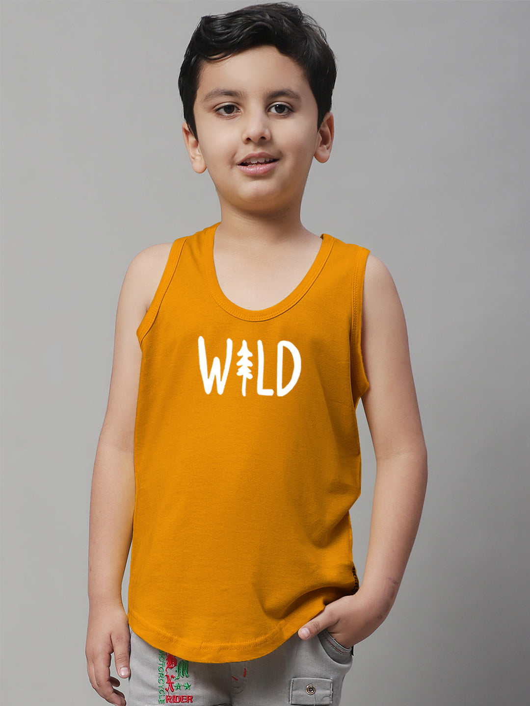 Kids Wild Pure Cotton Regular Fit Printed Vest - Friskers