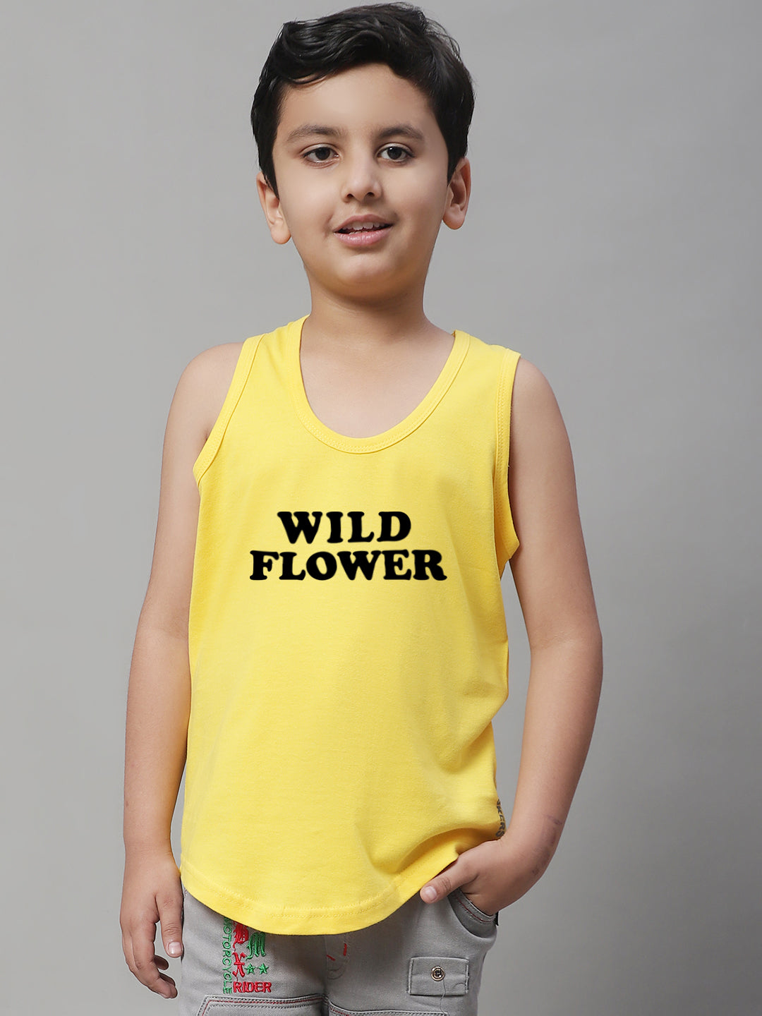 Kids Wild Flower Pure Cotton Regular Fit Vest - Friskers