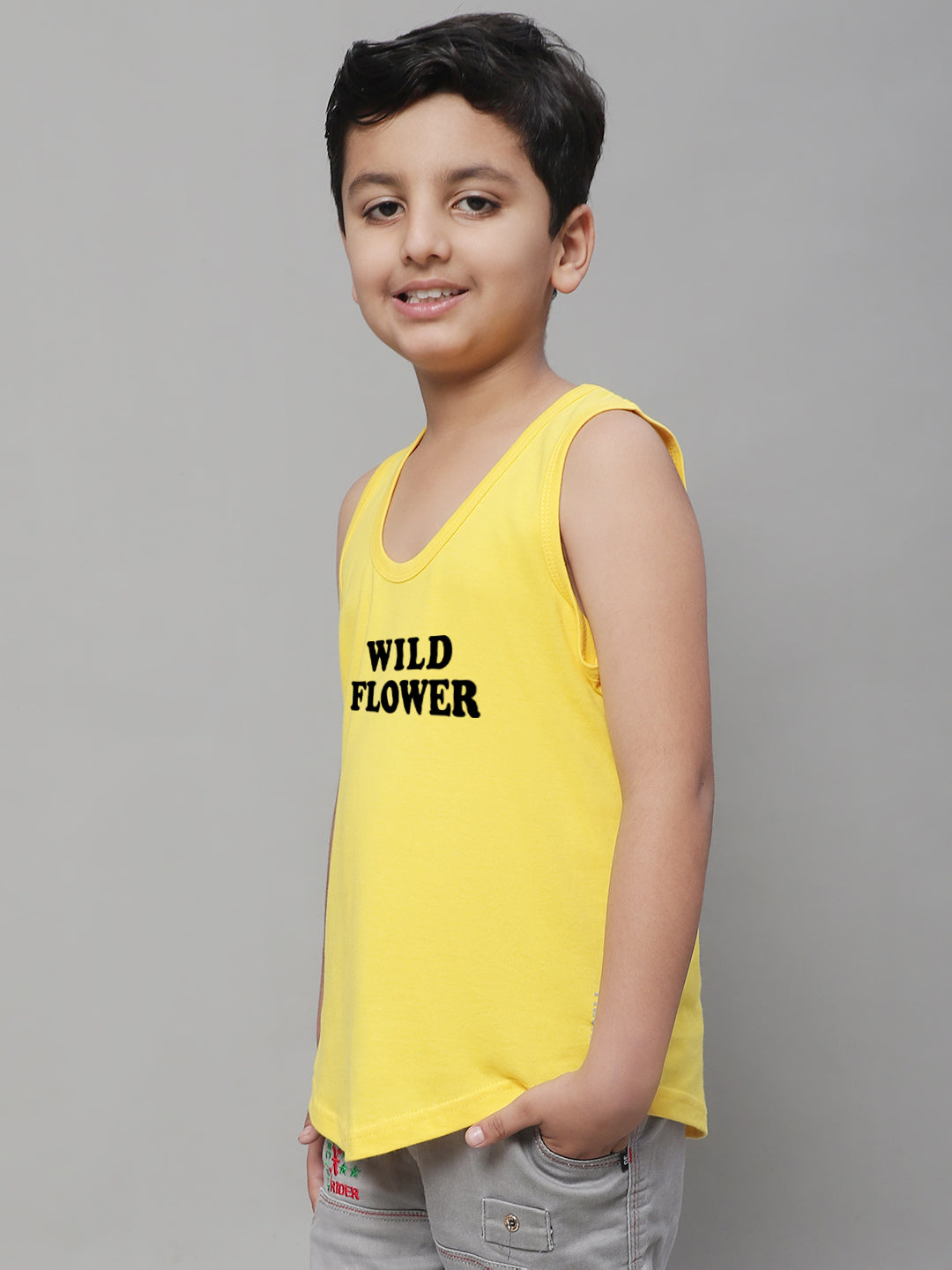 Kids Wild Flower Pure Cotton Regular Fit Vest - Friskers