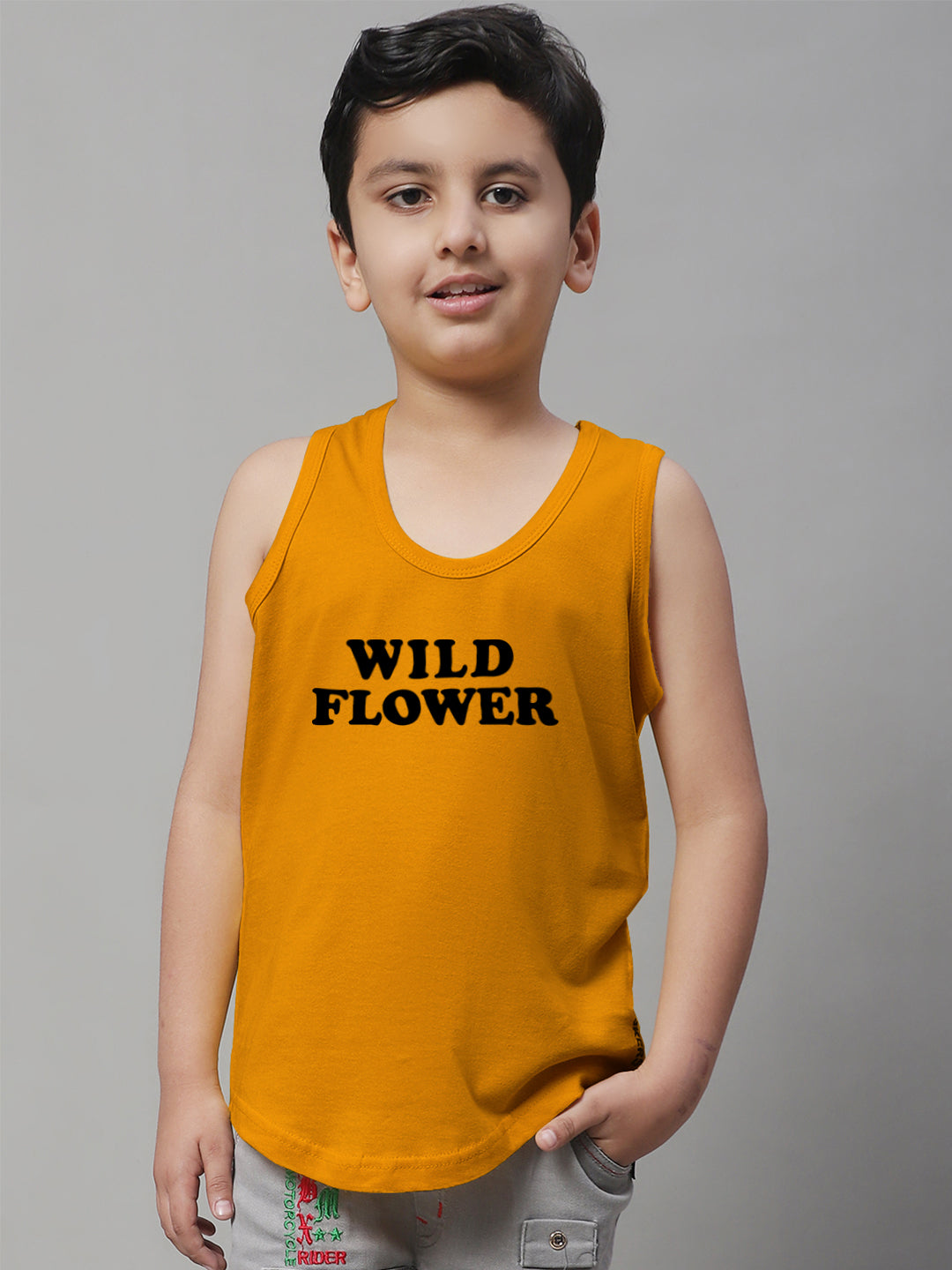 Kids Wild Flower Pure Cotton Regular Fit Vest - Friskers