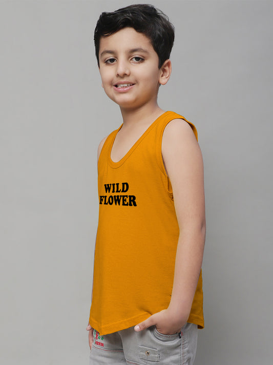 Kids Wild Flower Pure Cotton Regular Fit Vest - Friskers