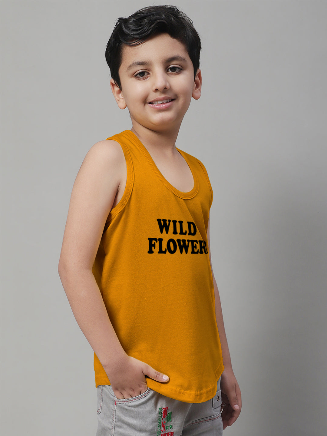 Kids Wild Flower Pure Cotton Regular Fit Vest - Friskers