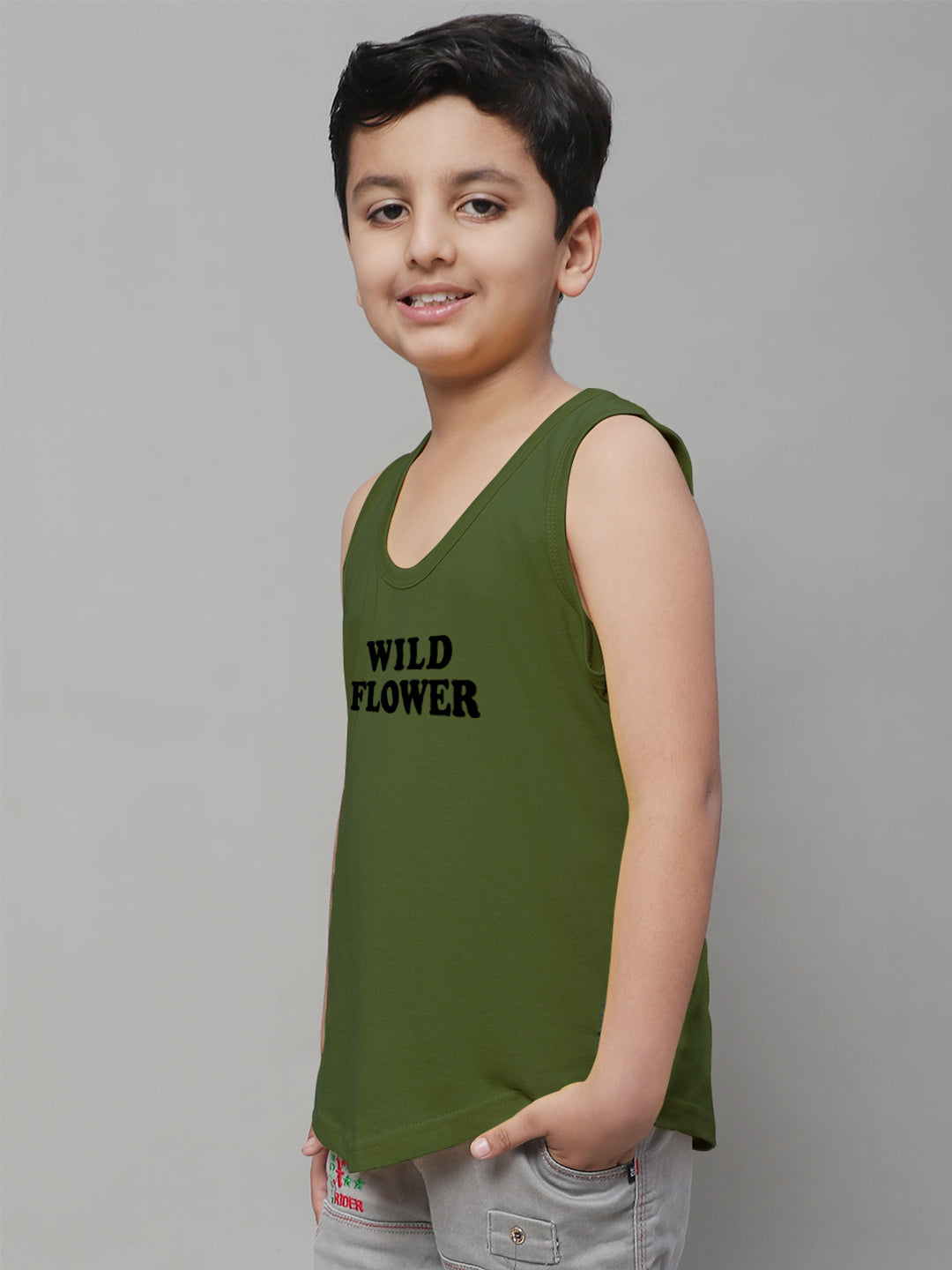 Kids Wild Flower Pure Cotton Regular Fit Vest - Friskers