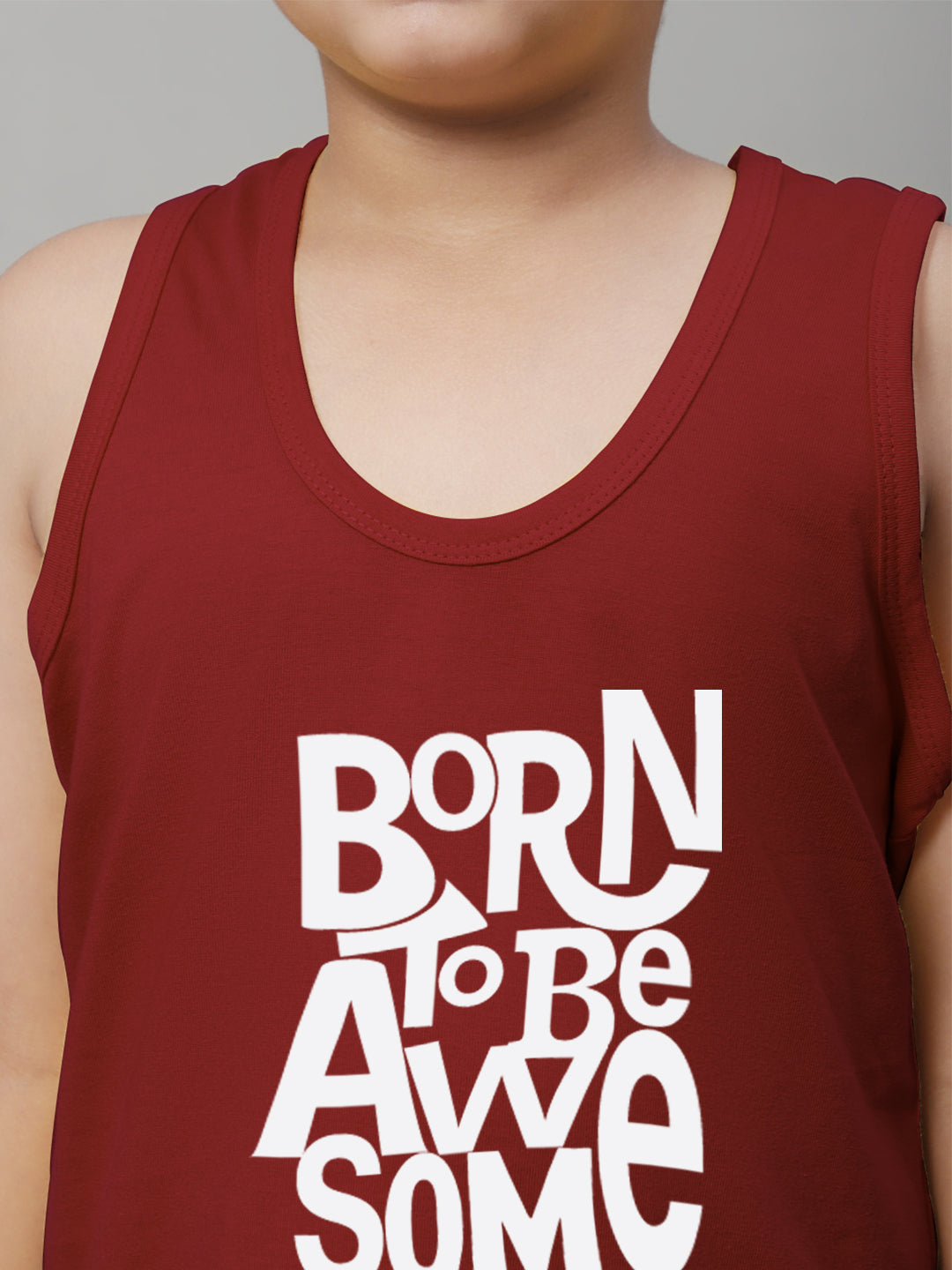 Boys Born To Be Awesome Regular Fit Vest - Friskers