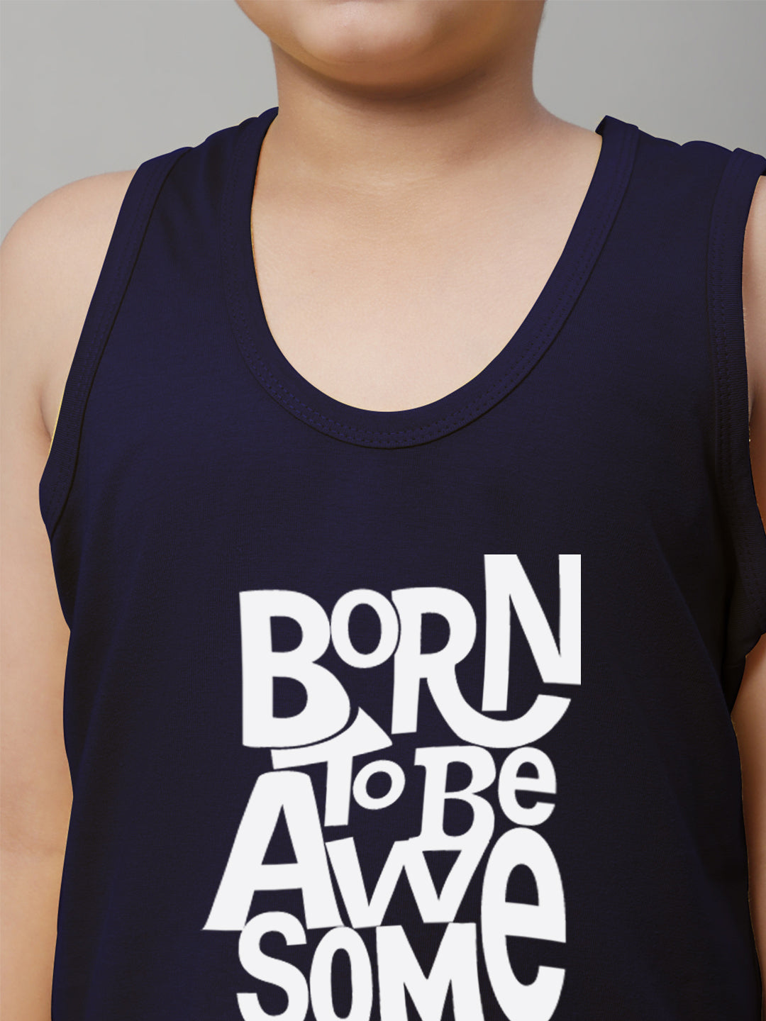 Boys Born To Be Awesome Regular Fit Vest - Friskers