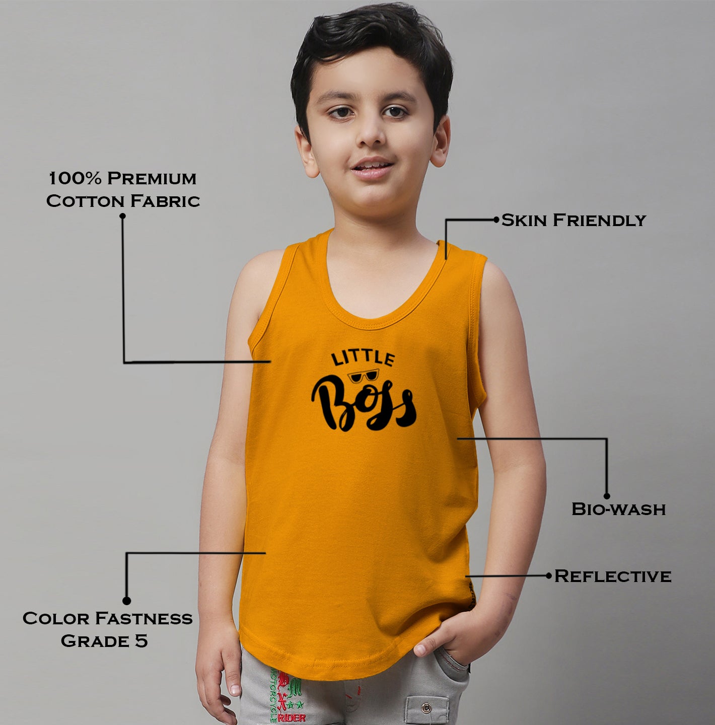 Boys Little Boss Regular Fit Vest - Friskers