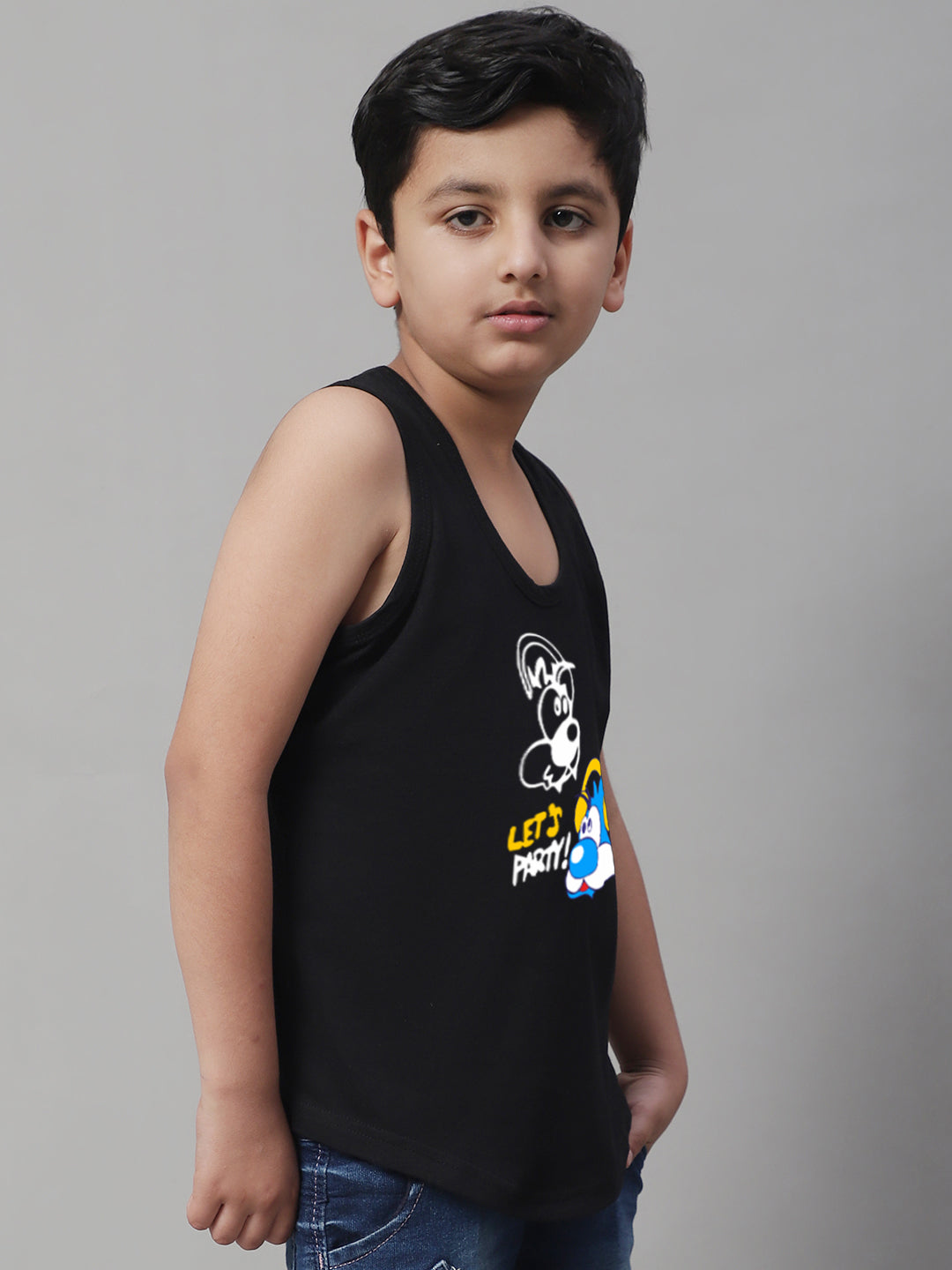 Boys Lets Party Regular Fit Printed Vest - Friskers