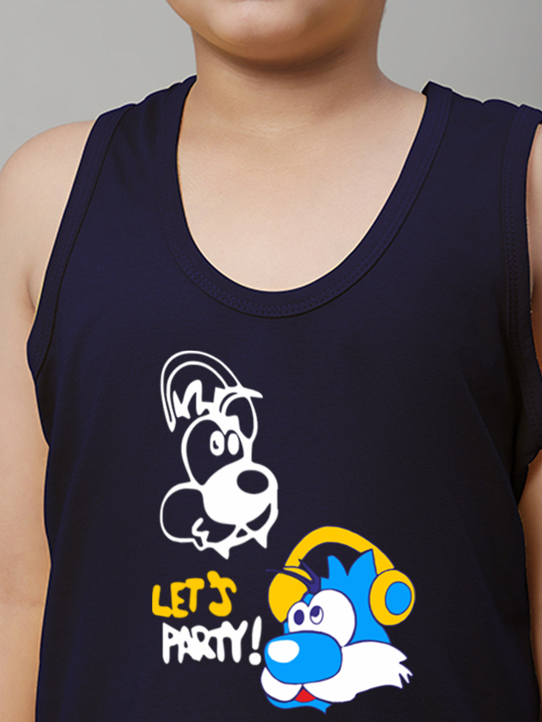 Boys Lets Party Regular Fit Printed Vest - Friskers