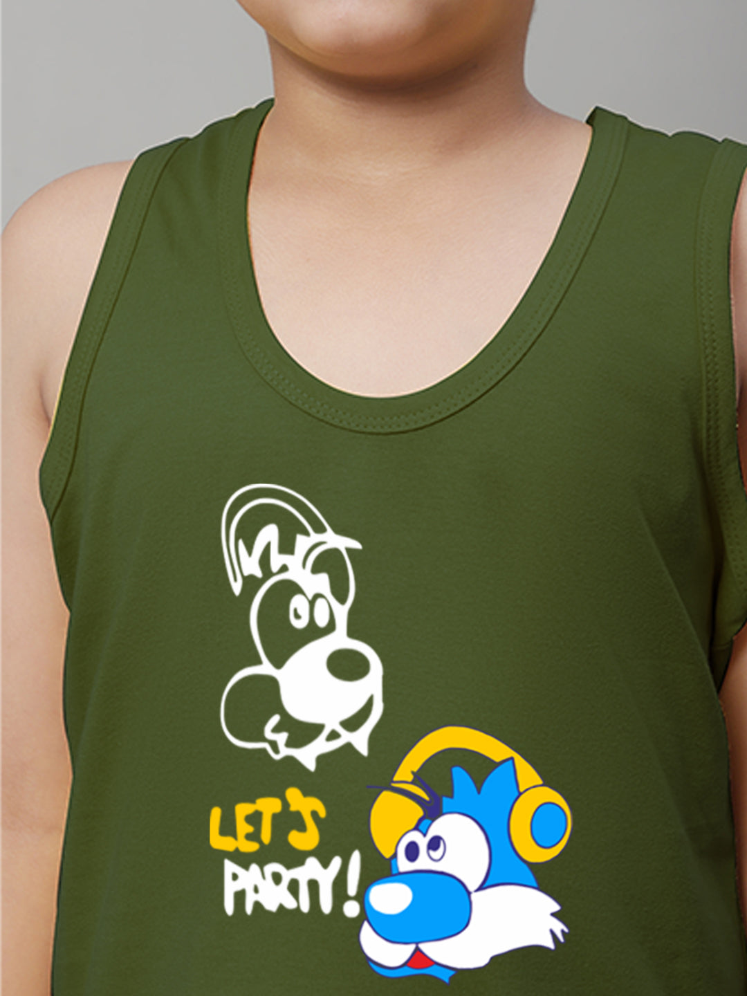 Boys Lets Party Regular Fit Printed Vest - Friskers