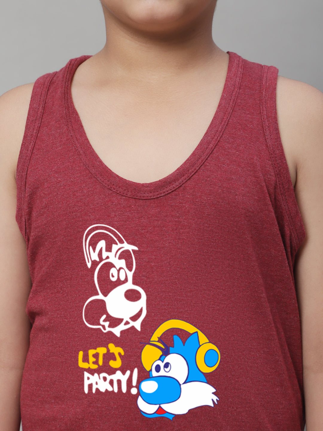 Kids Lets Party printed Regular Fit Vest - Friskers