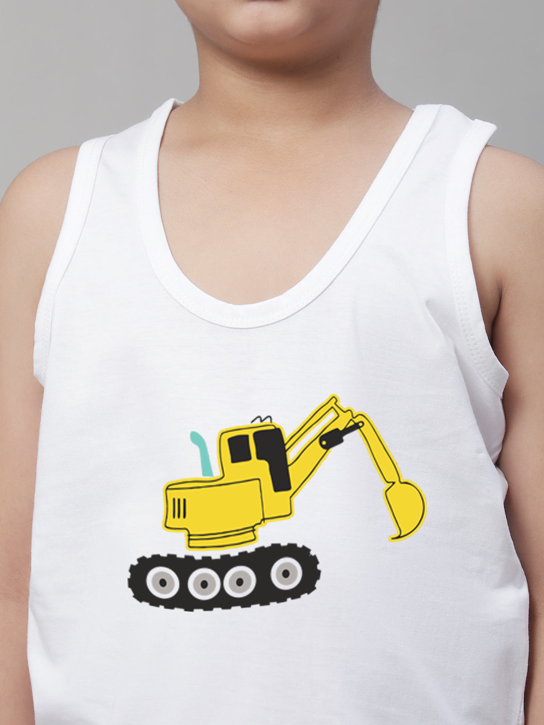Boys Excavator Regular Fit Printed Vest - Friskers