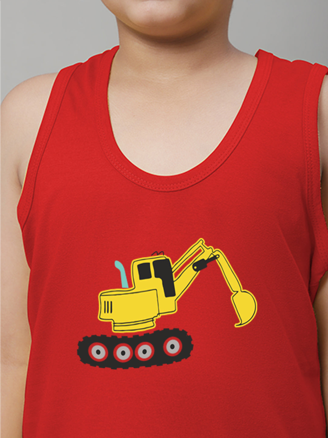 Boys Excavator Regular Fit Printed Vest - Friskers