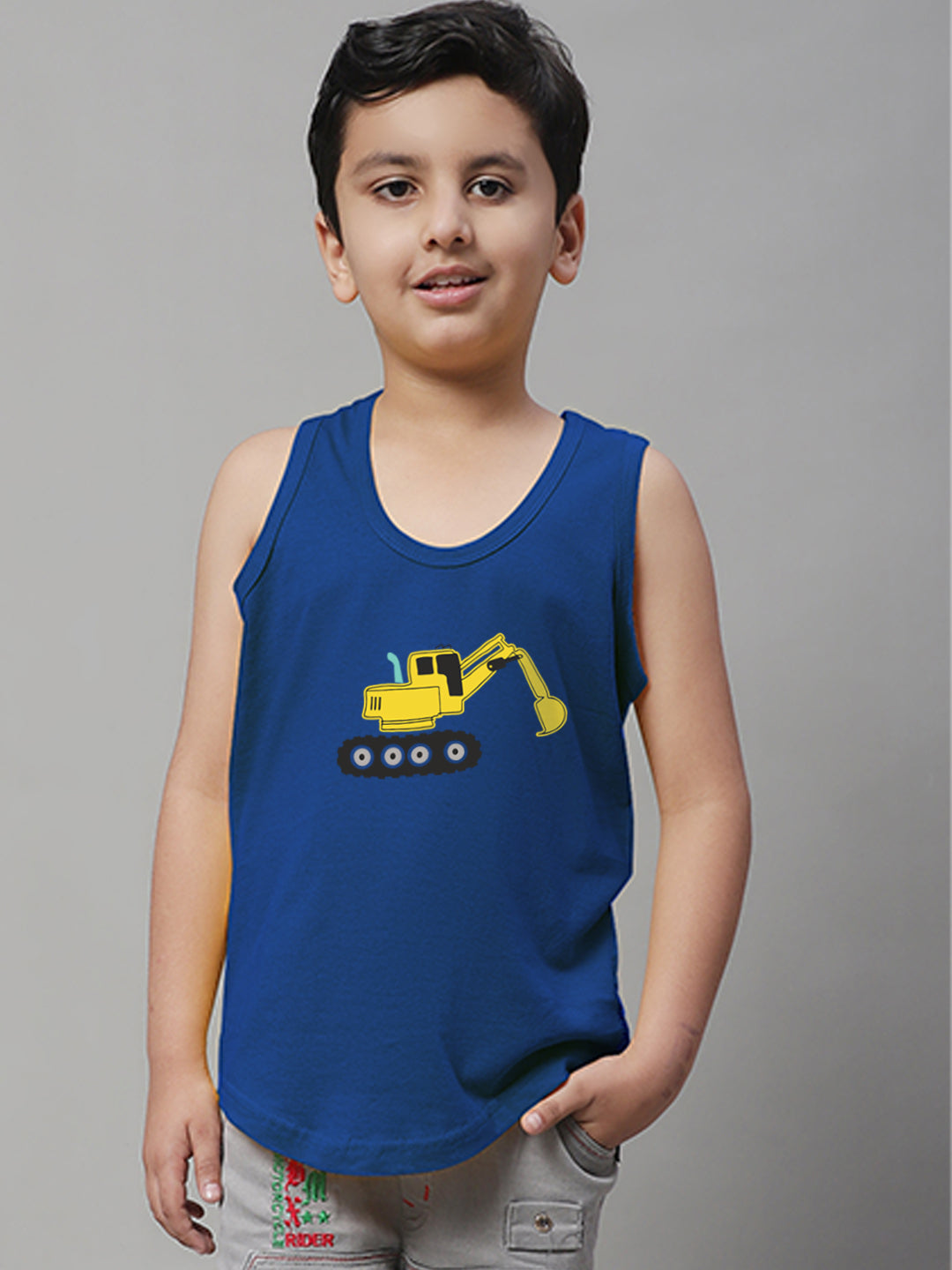 Boys Excavator Regular Fit Printed Vest - Friskers