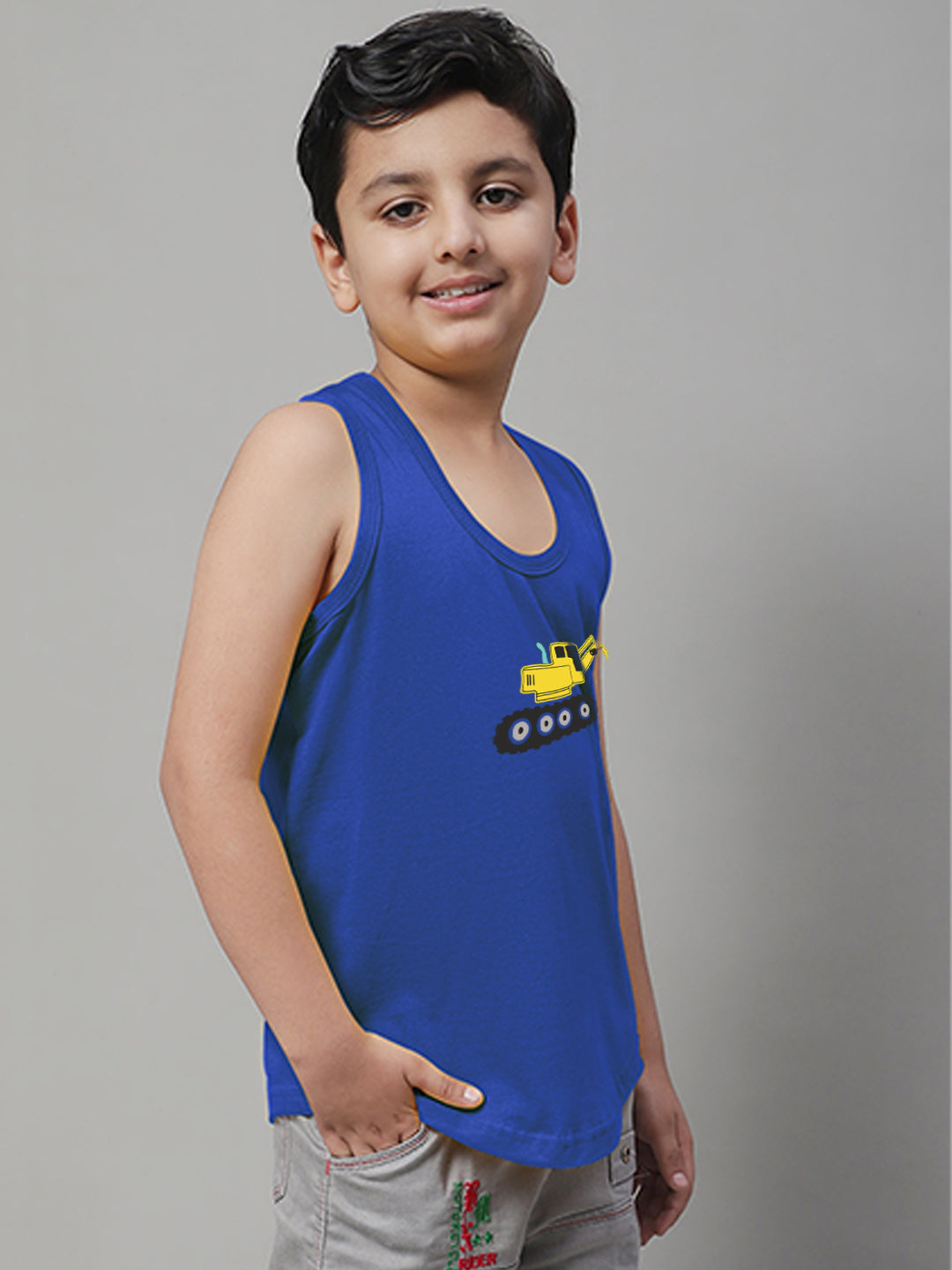 Boys Excavator Regular Fit Printed Vest - Friskers