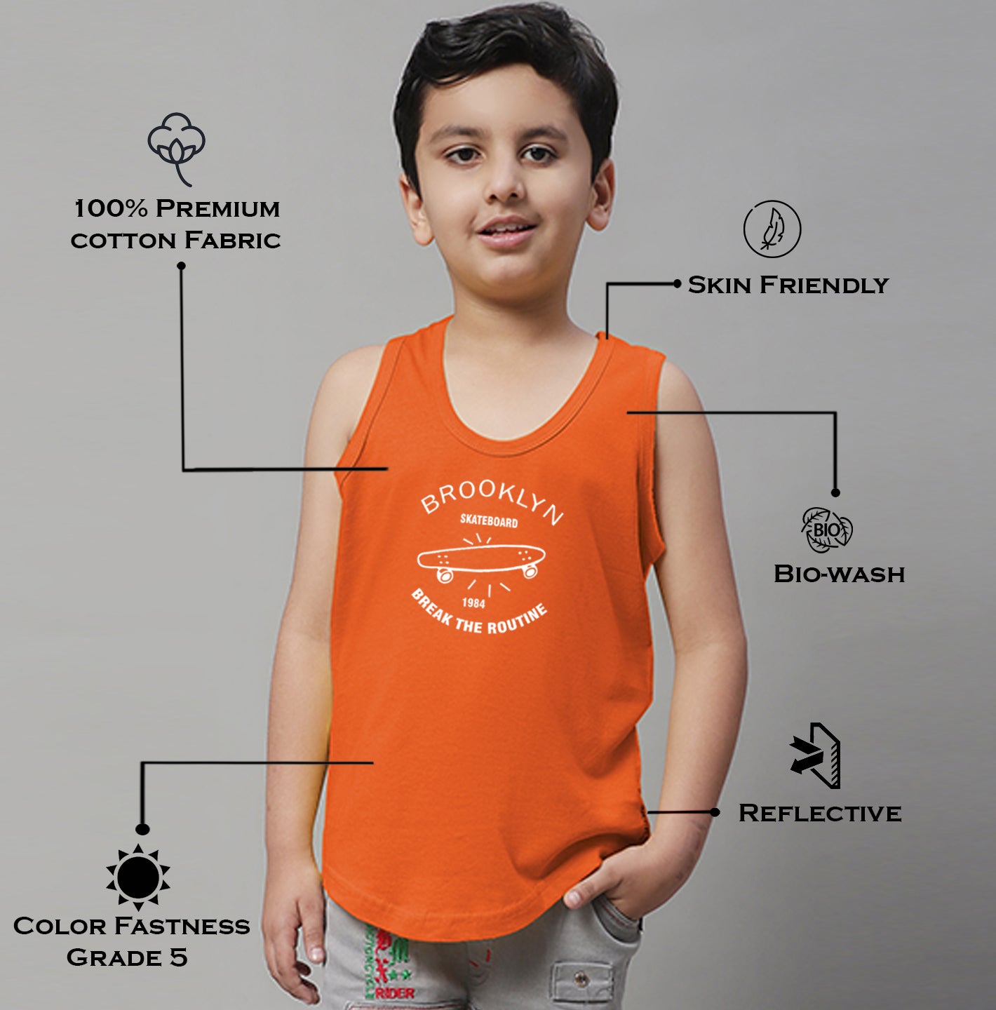 Boys Brooklyn Printed Regular Fit Vest - Friskers