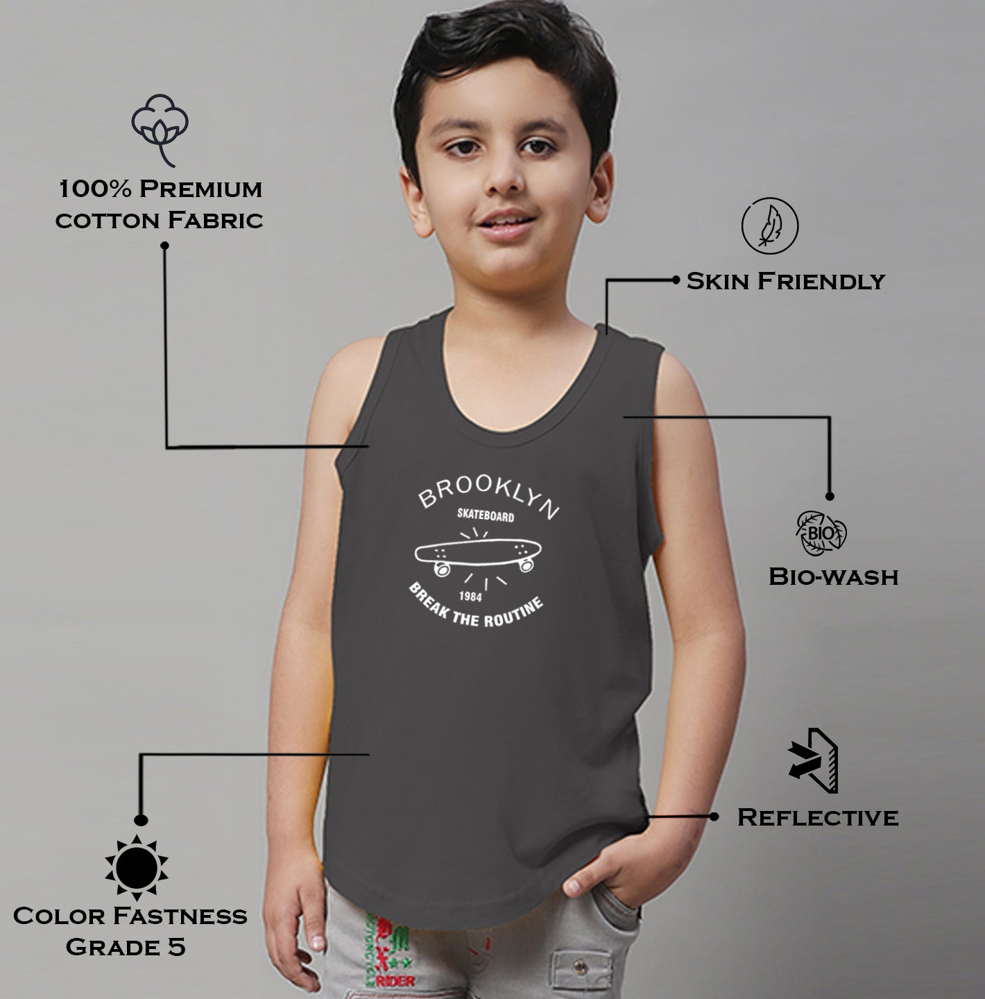 Boys Brooklyn Printed Regular Fit Vest - Friskers