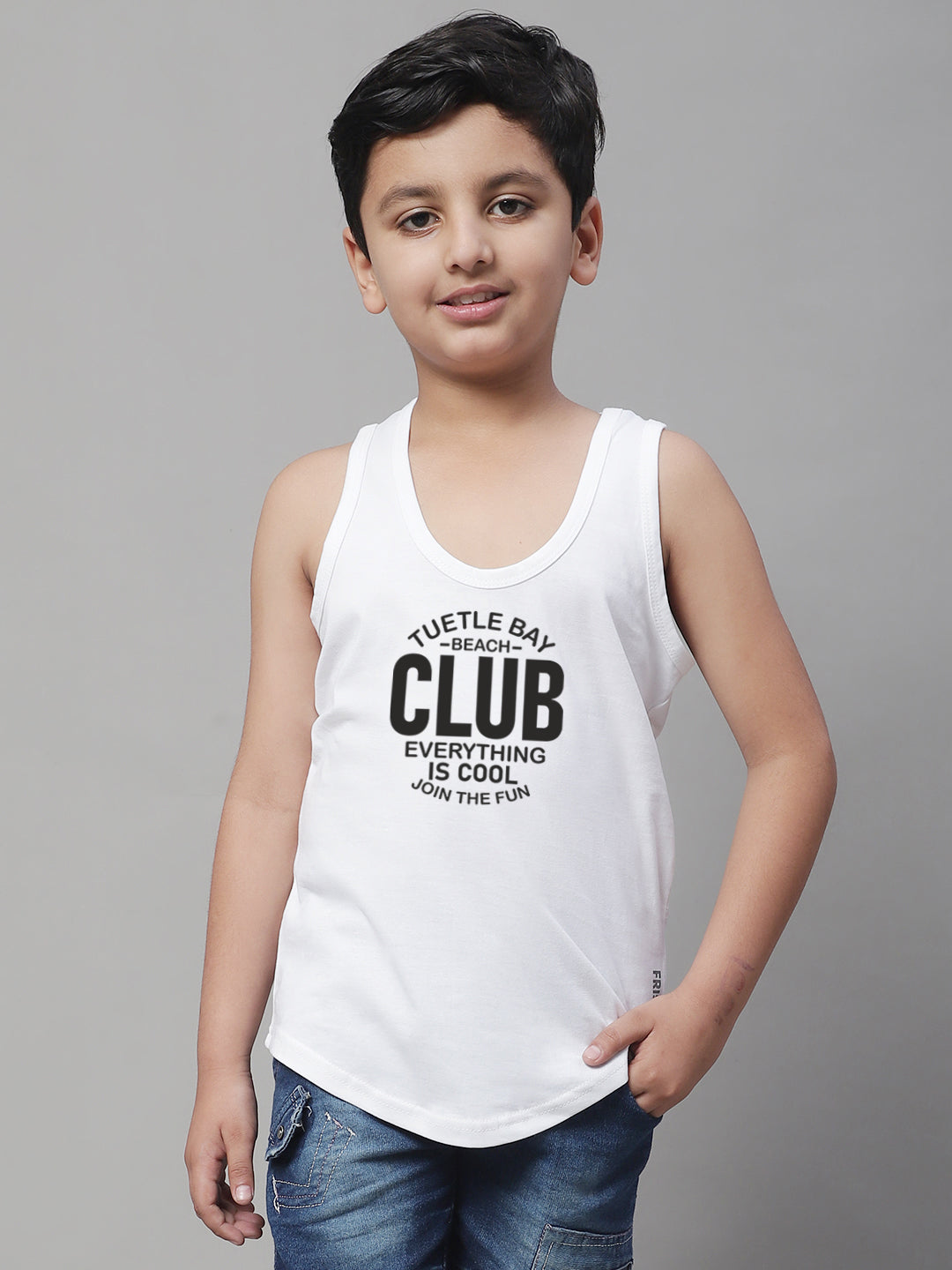 Boys Club Printed Regular Fit Vest - Friskers