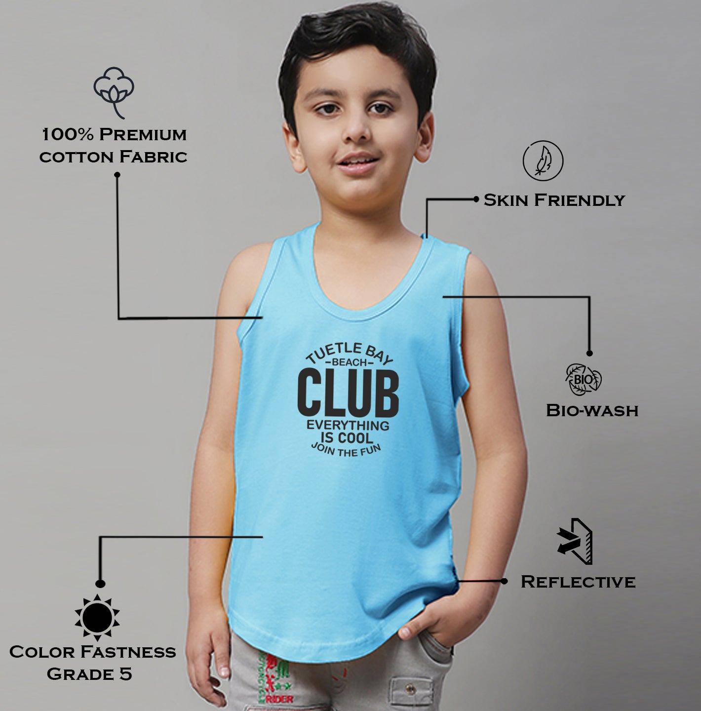 Boys Club Printed Regular Fit Vest - Friskers