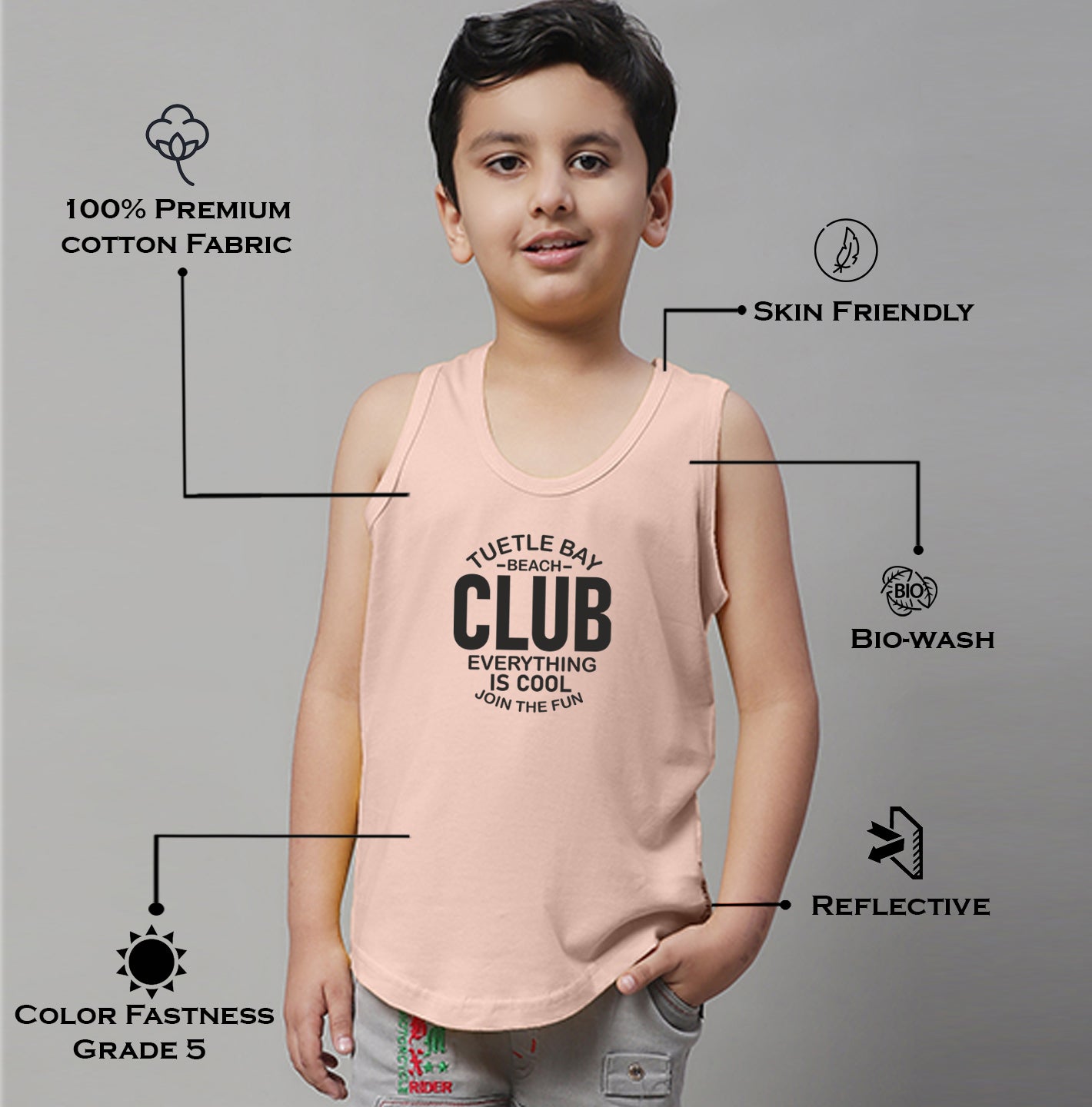 Boys Club Printed Regular Fit Vest - Friskers