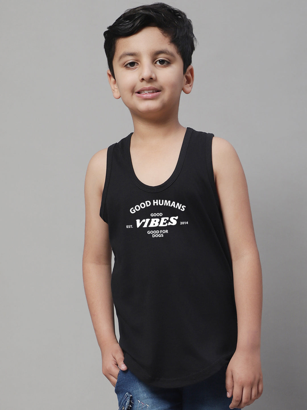 Boys Good Vibes Printed Regular Fit Vest - Friskers