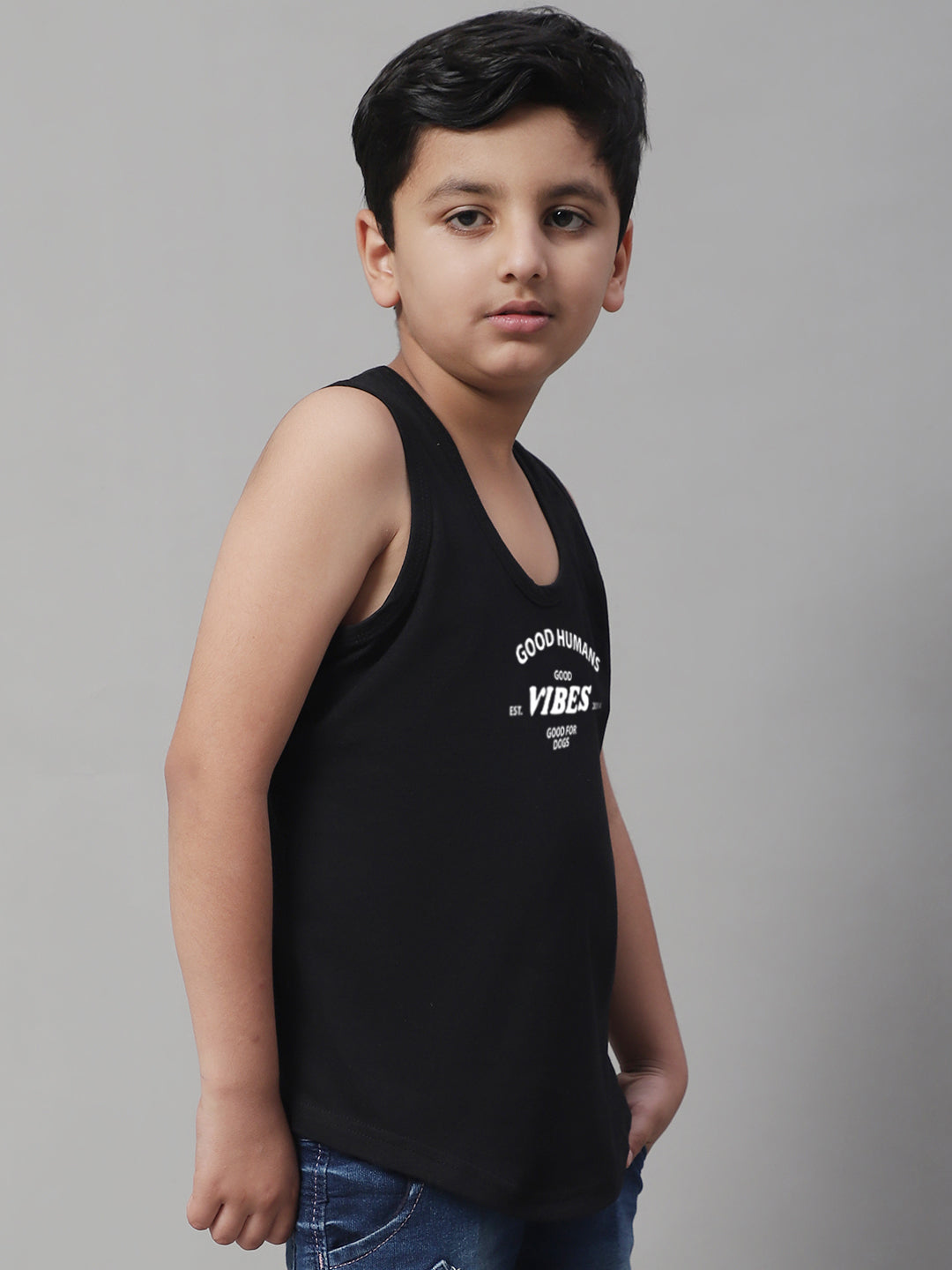 Boys Good Vibes Printed Regular Fit Vest - Friskers