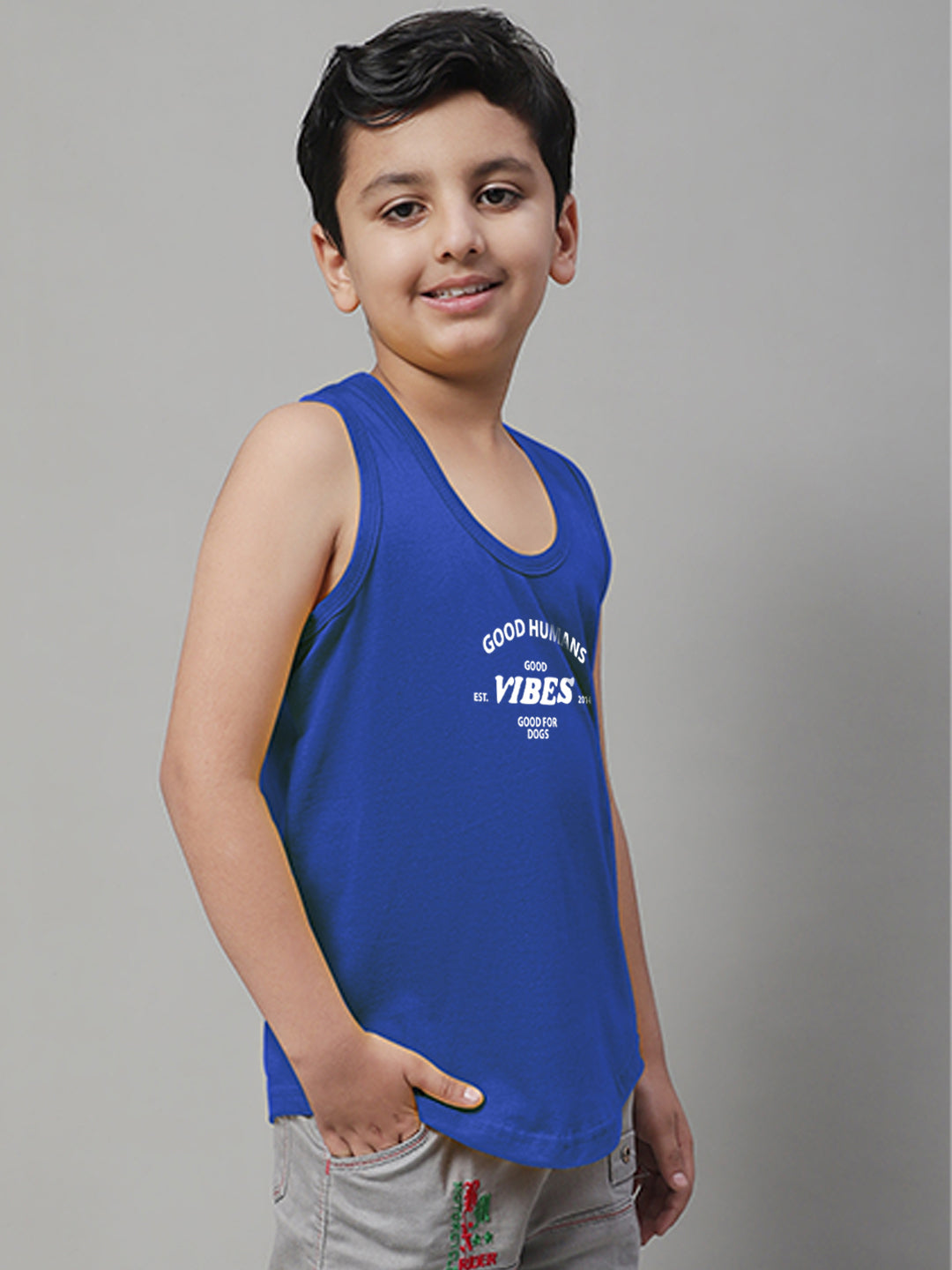 Boys Good Vibes Printed Regular Fit Vest - Friskers