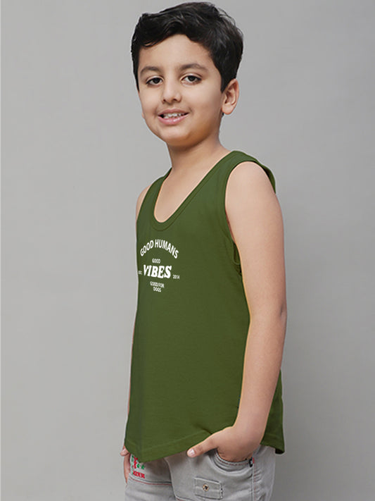 Boys Good Vibes Printed Regular Fit Vest - Friskers
