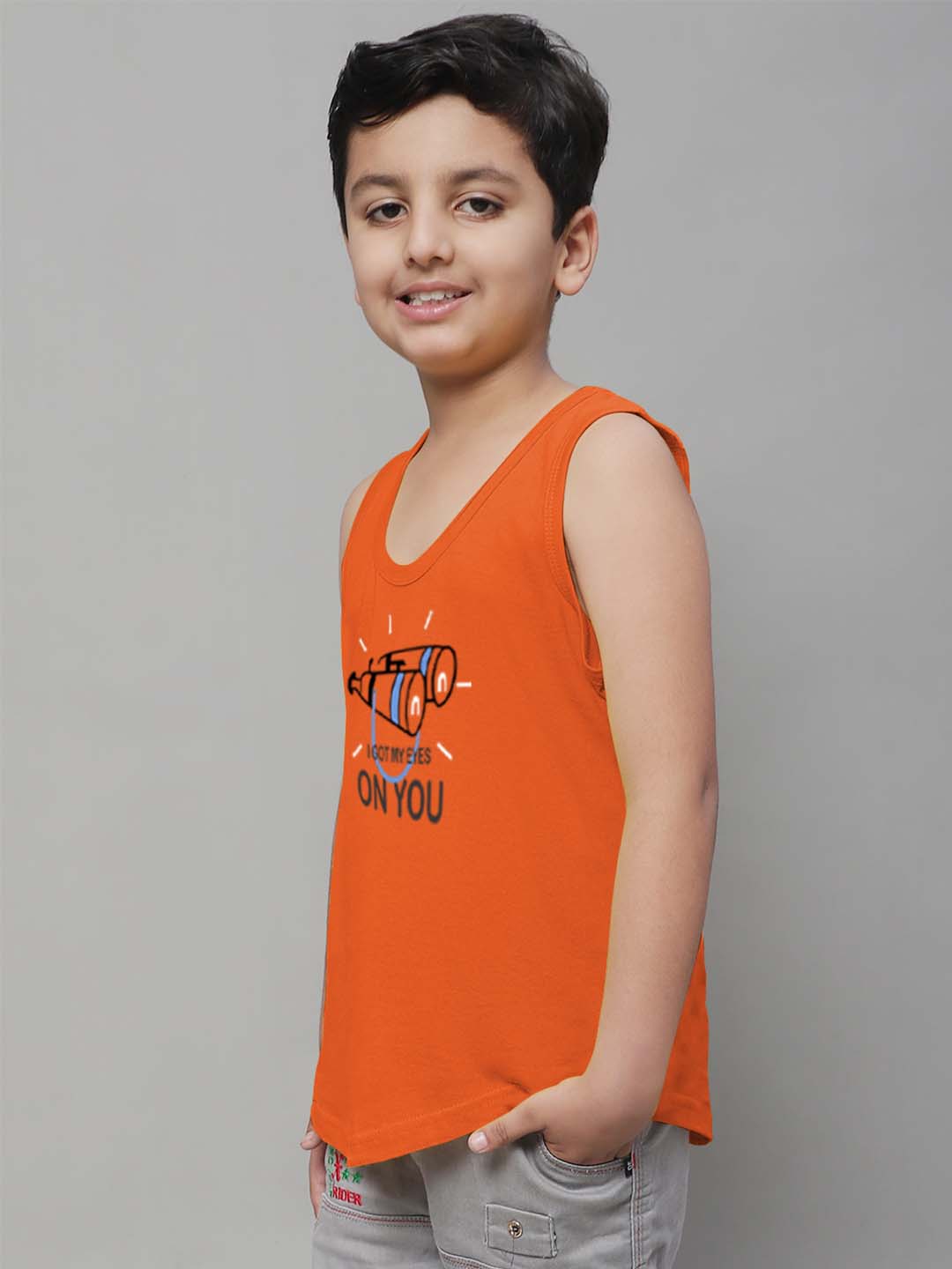 Boys I Got My Eyes On You Printed Regular Fit Vest - Friskers
