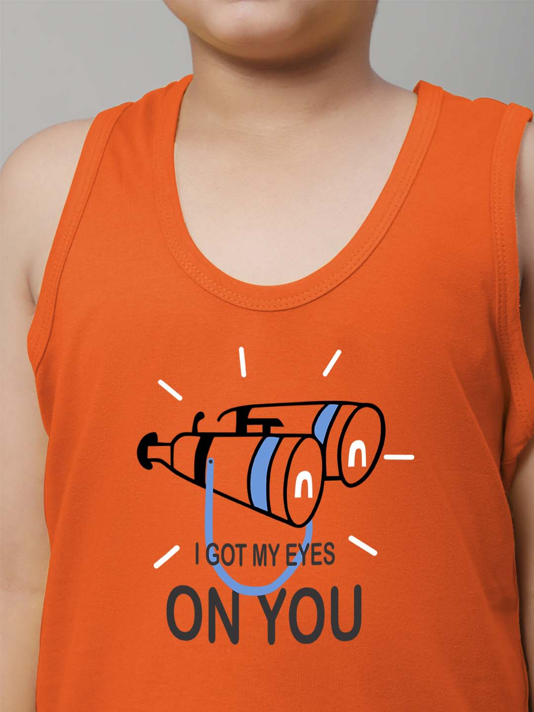 Boys I Got My Eyes On You Printed Regular Fit Vest - Friskers