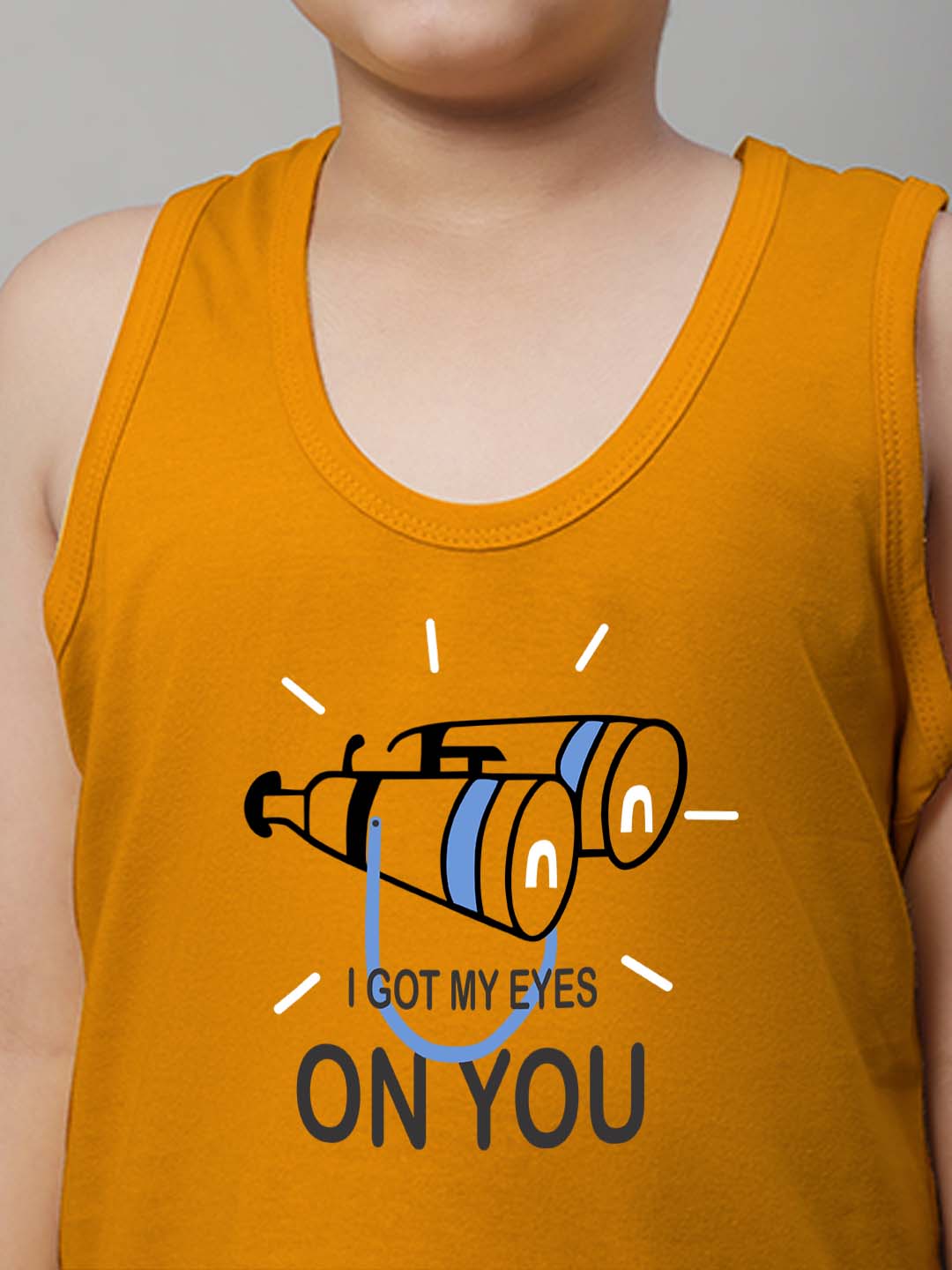 Boys I Got My Eyes On You Printed Regular Fit Vest - Friskers